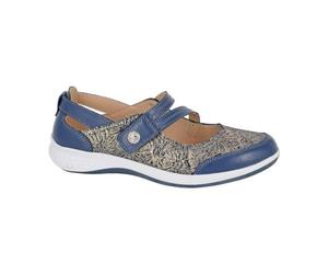 Boulevard Womens/Ladies Sparkle Action Leather Touch Fastening Bar Shoes (9 UK) (Navy)