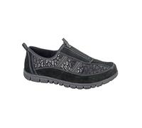 Boulevard Womens/Ladies Suede Extra Wide Trainers Black 9 UK