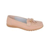 Boulevard Women's L 748 Leather Tassel Loafer Shoes (Beige, UK Footwear Size System, Adult, Women, Numeric, Wide, 4)
