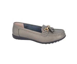 Boulevard Womens/Ladies Tassel Action Leather Loafers DF2394