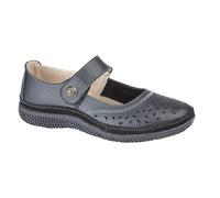Boulevard Womens/Ladies Wide Fitting Touch Fastening Bar Shoes/Flats DF419