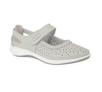 Boulevard Womens/Ladies Wide Fitting Window Back Punched Bar Shoes (4 UK) (Light Grey)