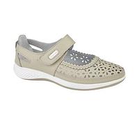 Boulevard Womens/Ladies Wide Fitting Window Back Punched Bar Shoes (9 UK) (Stone)