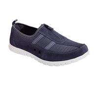 Boulevard Womens/Ladies Wide Fitting Zip Leisure Casual Shoes (7 UK) (Navy)