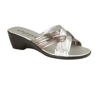 Boulevard Womens/Ladies X Over Mule Sandals (6 UK) (Pewter/Silver)