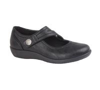 Boulevard Womens/Ladies X Wide EE Fit Touch Fastening Bar Shoe DF1835