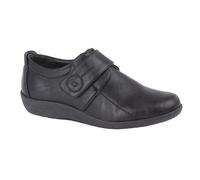 Boulevard Womens/Ladies X Wide EE Fit Touch Fastening Bar Shoe Black 8 UK