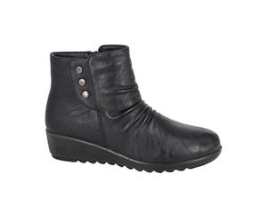 Boulevard Womens/Ladies Zip Ankle Boots DF2295