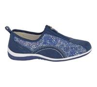 Boulevard Women's Leisure Suede Zip Casual Shoes in Navy | Size: 8 Boulevard Navy 8