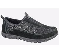Boulevard Womens Limoges Centre Zip Leisure (Wide Fit) - Black Suede - Size UK 7