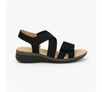 Boulevard Womens Strapy Touch Fasten Sandals Black Shimmer - UK 6