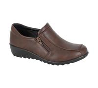 Boulevard Womens Twin Zip Shoes Extra Wide EEE Casual Comfort PU Black Brown