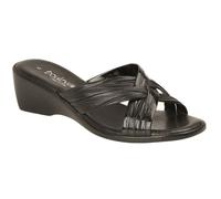 Boulevard Women's X Over Mule Sandals in Jet Black | Size: 7 Boulevard Jet Black 7