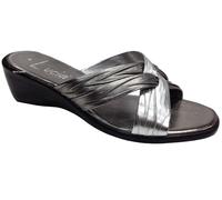 Boulevard KALEIGH Ladies Heeled Slip On Mule Sandals Pewter