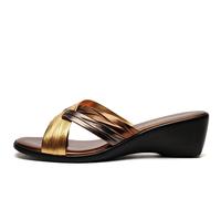 Boulevard X Over Mule Sandal Womens | Sandals | Bronze/Pewter/Gold | UK Size 7