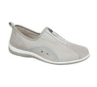 Boulevard Zip/Elastic Gusset Leisure Casual Shoes Trainer - Grey Textile Mesh/Leather, Ladies UK 6 / EU 39