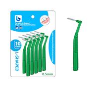 BOULTON Angle Interdental Brushes - Pack of 10 | L Shape Interdental Brush for Teeth Clean Oral Hygiene Tooth Floss | Dental Picks Interdental Toothpick Stick Toothbrushes Teeth Brushes (0.5mm)