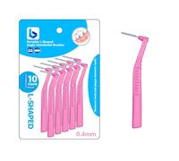 BOULTON Angle Interdental Brushes - Pack of 10 | L Shape Interdental Brush for Teeth Clean Oral Hygiene Tooth Floss | Dental Picks Interdental Toothpick Stick Toothbrushes Teeth Brushes (0.4mm)