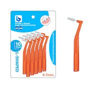 BOULTON Angle Interdental Brushes - Pack of 10 | L Shape Interdental Brush for Teeth Clean Oral Hygiene Tooth Floss | Dental Picks Interdental Toothpick Stick Toothbrushes Teeth Brushes (0.7mm)