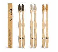 BOULTON Bamboo Toothbrushes - Pack of 6 | Eco Friendly Natural Wooden Toothbrush | Organic Biodegradable Handle | Plastic Free BPA Free Tooth Brushes | Natural Tooth Brush with Soft Bristles
