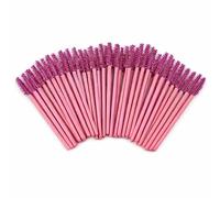 BOULTON Eyelash Brush - 50pcs | Disposable Eyelash Brushes Lash Extension Brushes Mascara Wands | Mascara Wand Eye Brow Brushes Spooly Eyelash Brush | Spoolies Make Up Brushes (Pink/Purple)