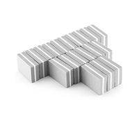 BOULTON Mini Nail Buffer - Pack of 50 | 100/180 Grit Sanding Block for Natural, Gel & Acrylic Nails | Buffing Block for Home & Salon (Grey)