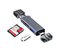 Boulton USB SD Card Reader 3.0 - USBA 3.0 & USBC Card Reader for TF SD SDXC MicroSD Adapter - 3in1 Memory CardReader Adaptor with MicroUSB and USB-C Connectors for SD/Micro SD/UHS-I/SDXC/SDHC/TF