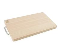 BOUMBI Hinoki Wood Reversible Cutting Board with Metal Handle(17.3x9.8x1.05 RM_Large)