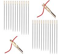 BOUMVID 24 Pcs Needles, One Second Easy Threading Self Thread Needles for Normal Type DIY Hand Needlework and Sewing