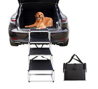 Bounabay Folding Dog Steps for Car | Dog Ramps for Cars, 85kg Load Capacity, Lightweight Aluminum Dog Stairs, Fits All Vehicles (SUV/Sedan) | Large & Small Dogs