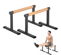 Bounabay Parallettes Bars(50 x 35 x30cm), Pushup Bars Stands Handles Set, Home Gym Parallel Dip Bars for Body Weight Workout Station Calisthenics (Black, Large)