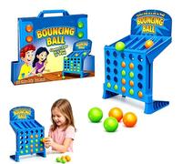 Bounce 4-in-a-Row the Ultimate Skill-Based Family Challenge | Portable Bounce 4 in a Row Game, Fast-Paced Connect Shots for Kids Adults and Family, Interactive Fun Tabletop Game Gift