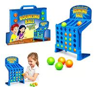 Bounce 4-in-a-Row: The Ultimate Skill-Based Family Challenge, Portable Bouncing Ball Board Game, Fast-Paced Connect Shots for Kids Adults and Family, Interactive Fun Tabletop Game Gift