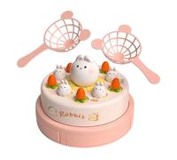 Bounce And Catch Toys - Rabbit Catch Game, Musical Interactive Kids Activity | Includes Turntable, 6 Rabbits, 6 Carrots, 2 Nets Portable Fun Set For Birthday Camping Backyard Classroom Beach Carnival