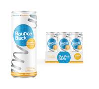 Bounce Back Caffeine-Free Sparkling Water with B12, Electrolytes, Vitamins & Prebiotics | Vegan, Low-Calorie Hydration Drink for Gut Health, Immunity and Recovery | Tropical Flavour | 4 x 250ml