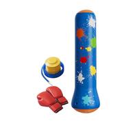 Bounce-Back Punching Bag - 47 Inch Inflatable Kids Boxing Set | Interactive Karate Practice Gear With Gloves & Pump - Inflatable Sports Toy | Fitness Equipment - Home Living Room Bedroom Indoor Use