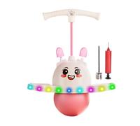 Bounce Balls with Handles for Kids, Jumping Stick Balance Board, Light-up Equipment with Bunny Ears Adjustable Rope Length Jumper Games for Adults Toddler Outdoor Indoor