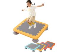 Bounce Board Jumping Toys,25 inch Special Supplies Kids Trampoline Rebounder Bouncing Board,Indoor Mini Trampoline with Non-Slip Base,Sensory Balance and Bounce Toy Gift for 3-12 Boys&Girls (Yellow)