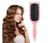 Bounce Curl Brush, Curly Defining Hair Styling Brush Shaping for Women and Men Less Reducing Pulling Detangling Shaping Curl Separation (Pink)