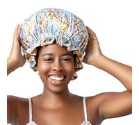 Bounce Curl Reversible Satin Hair Bonnet, Satin Adjustable Band, Frizz-Reducing Night Cap for Wavy, Curly & Coily Hair