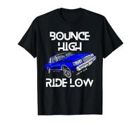 Bounce High Ride Low Lowrider Car Chicano Low & Slow Oldies Value Graphic T-Shirt, Men, Black, L