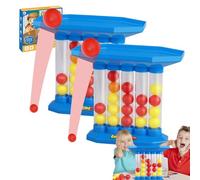 Bounce & Shoot 4-Ball Launcher Toy - 3D Tabletop Game for Multiplayer Fun, Interactive Jumping Ball Challenge, Bounce Balls Game Family Party Games (2pcs)