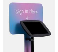 Bouncepad Floorstanding with Branding Board and USB Cable | Covered Front Camera and Home Button | Black | Apple iPad Air 1st Gen 13-inch (2024)