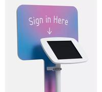 Bouncepad Floorstanding with Branding Board and USB Cable | Exposed Front Camera and Home Button | White | Apple iPad Air 6th Gen 11-inch (2024)