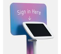 Bouncepad Floorstanding with Branding Board and USB Cable | Exposed Front Camera and Home Button | White | Apple iPad Pro 7th Gen 13-inch (2024)