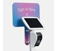 Bouncepad Floorstanding with Brother Printer Mount and Branding Board (inc USB Cable) | Exposed Front Camera and Home Button | White | Apple iPad Pro 7th Gen 13-inch (2024)