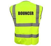 Bouncer Printed Yellow Hi Vis Vest/Waistcoat, Security Officer, Security Guard, Doorman, Bouncer, Events, Xlarge