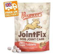 Bouncer's Jointfix - 240 X Tablets Dog Joint Care Supplements - Inc. Glucosamine, Chondroitin, Hyaluronic Acid - Free Uk Delivery