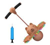 Bouncing Ball With Handle,Capybara Bounce Balls With Handles For Kids,Inflatable Balance Toy,Cute Bouncy Ball With Pump Handle For Kindergarten Elementary School Home Apartment Indoor Outdoor Exercise