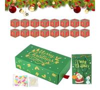 Bouncing Box for Christmas Foldable DIY Seasonal Decoration with Confetti | Christmas Cash Money Box for Kids Adults Lottery School Rewards Family Gatherings